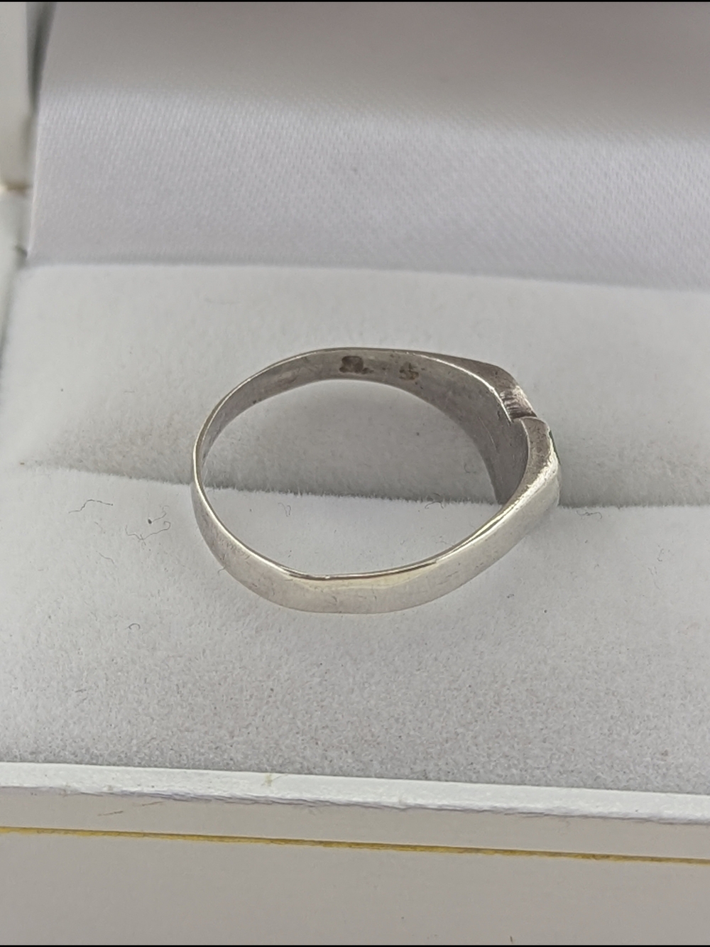 🌟 Vintage Sterling Silver & Green Malachite Inlay Heart Ring 🌟 - Picture 4 of 6